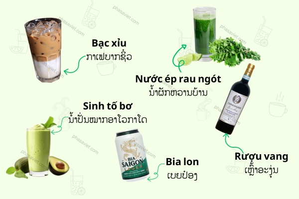 ຄຳສັບກ່ຽວກັບເຄື່ອງດື່ມໃນພາສາຫວຽດ